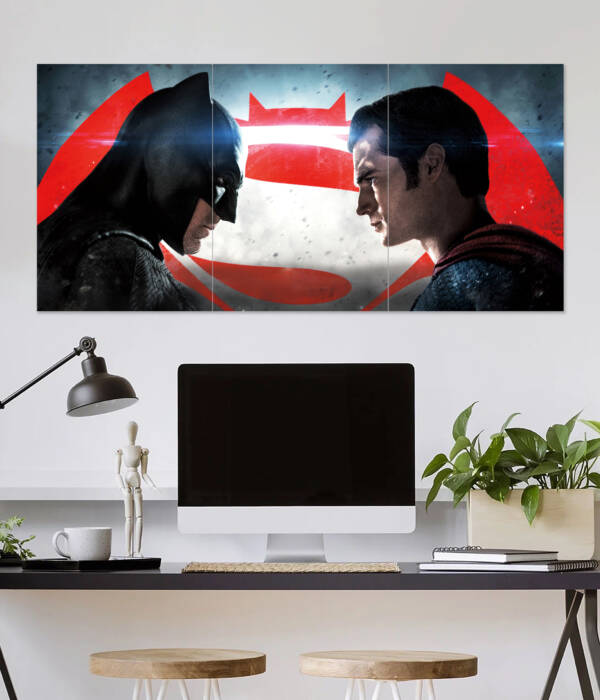 Batman v Superman Face-Off Poster | Super Hero Poster | 3 Piece set Poster