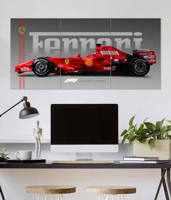 Ferrari F1 SF17 Concept Poster | Car Poster | 3 Piece set Poster