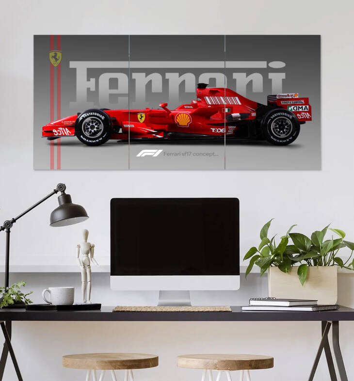 Ferrari F1 SF17 Concept Poster | Car Poster | 3 Piece set Poster