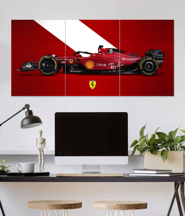 Ferrari Formula 1 Car Wall Poster | Car Poster | 3 Piece set Poster