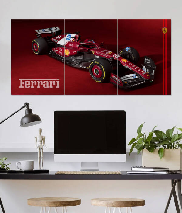 Ferrari Formula One Racing Car Wall Poster | Car Poster | 3 Piece set Poster