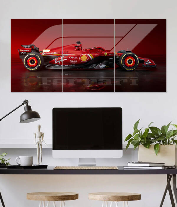 Red Ferrari F1 Car Wall Poster | Car Poster | 3 Piece set Poster