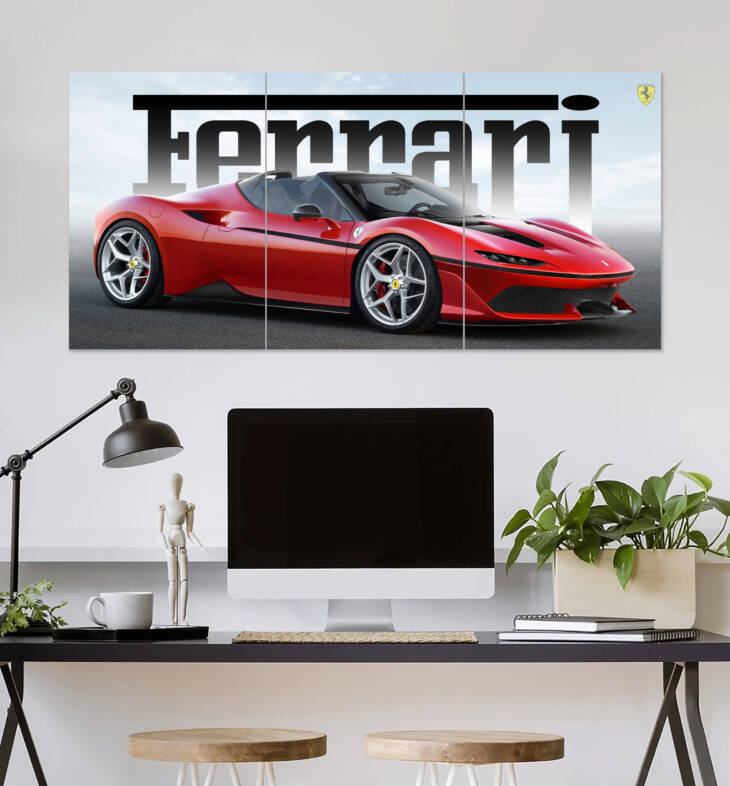Ferrari Supercar Wall Poster | Car Poster | 3 Piece set Poster
