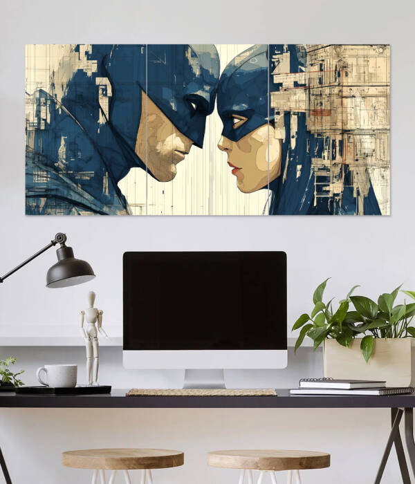 Batman and Batwoman Wall Poster | Super Hero Poster | 3 Piece set Poster