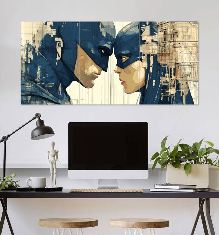 Batman and Batwoman Wall Poster | Super Hero Poster | 3 Piece set Poster