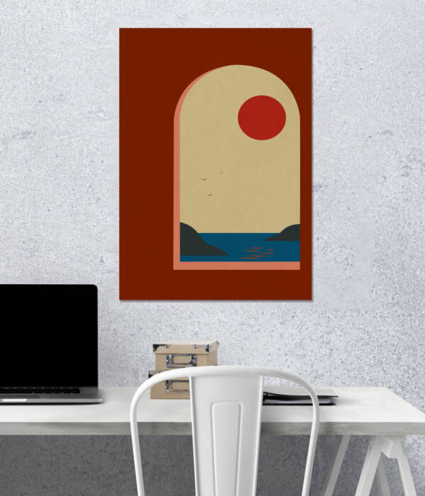 Minimalist Sunset Arch Wall Poster | Aesthetic Poster | Single Poster