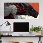 Dragon Queen - Fantasy Woman and Dragon Wall Poster | Super Hero Poster | 3 Piece set Poster