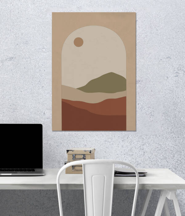 Earth Tone Landscape Arch Wall Poster | Aesthetic Poster | Single Poster