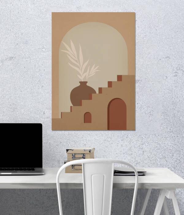 Mediterranean Archway Vase Wall Poster | Aesthetic Poster | Single Poster
