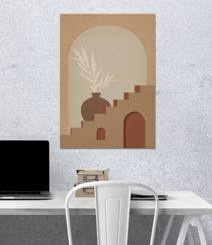 Mediterranean Archway Vase Wall Poster | Aesthetic Poster | Single Poster
