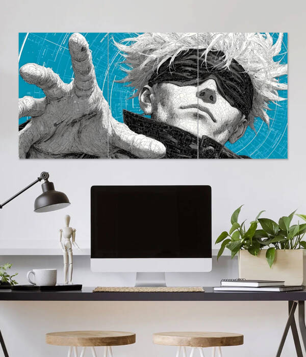 Satoru Gojo - Anime Warrior Wall Poster | Anime Poster | 3 Piece set Poster