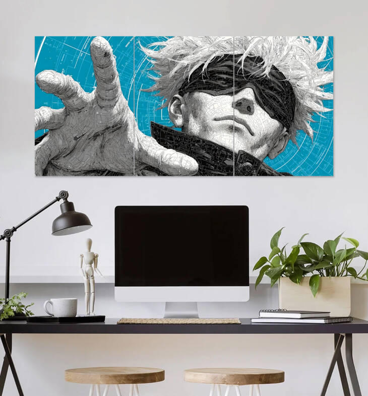 Satoru Gojo - Anime Warrior Wall Poster | Anime Poster | 3 Piece set Poster