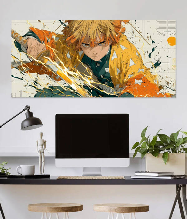 Zenitsu Agatsuma Wall Poster | Anime Poster | 3 Piece set Poster
