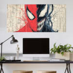 Spider-Man vs Venom Split Face Wall Poster | Super Hero Poster | 3 Piece set Poster