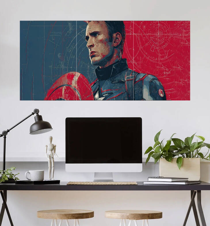 Captain America Wall Poster | Super Hero Poster | 3 Piece set Poster