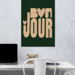 Bonjour - Retro French Greeting Wall Poster | Aesthetic Poster | Single Poster