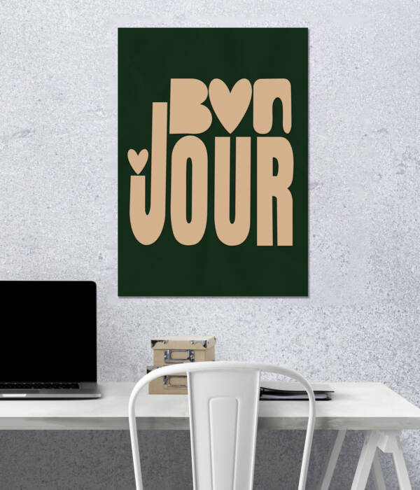Bonjour - Retro French Greeting Wall Poster | Aesthetic Poster | Single Poster