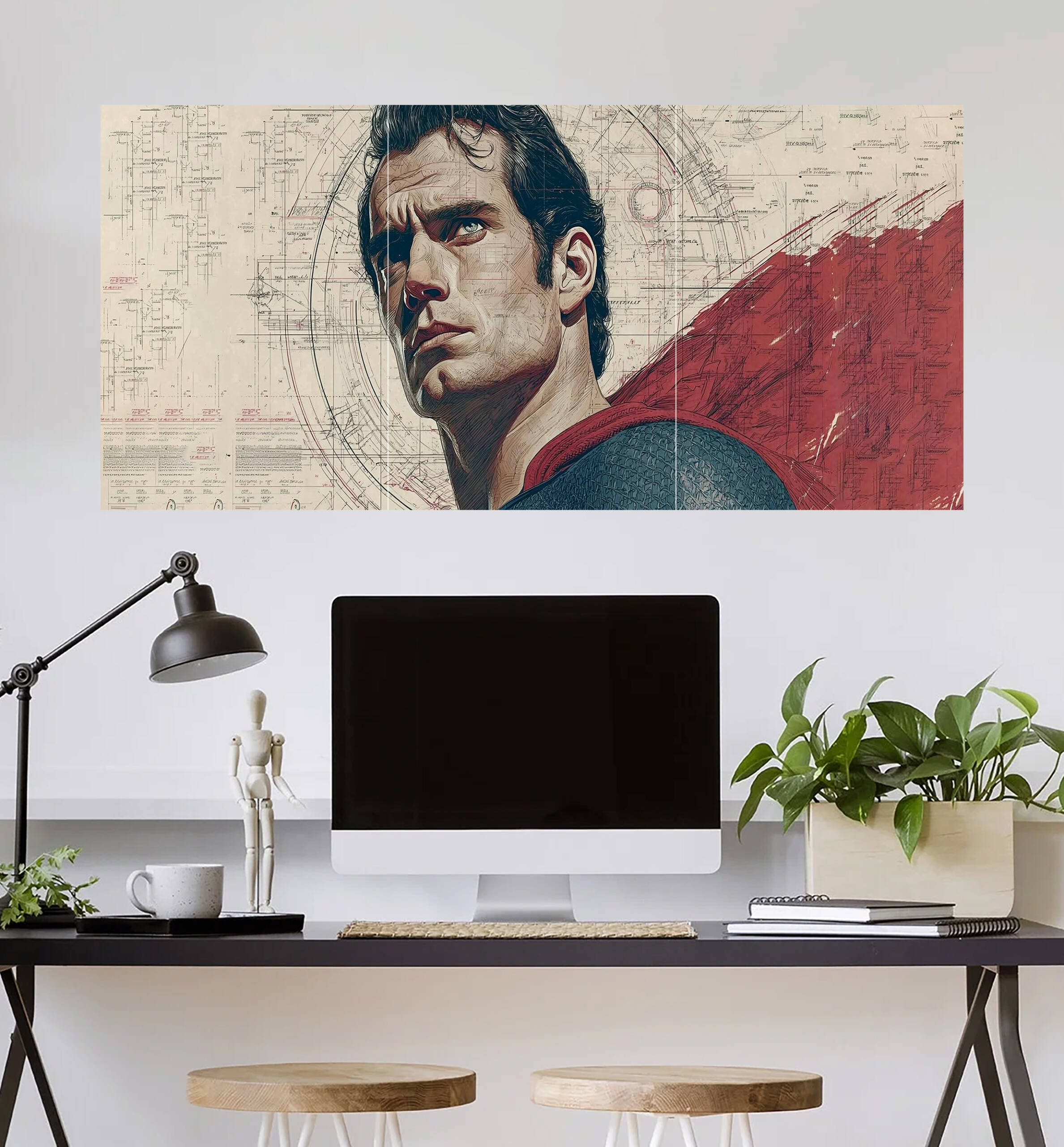 Superman Man of Steel Portrait Poster | Super Hero Poster | 3 Piece set Poster