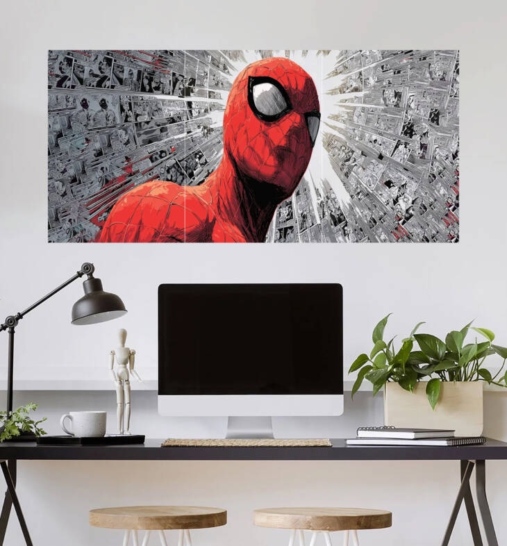 Spider-Man Comic Burst Wall Poster | Super Hero Poster | 3 Piece set Poster