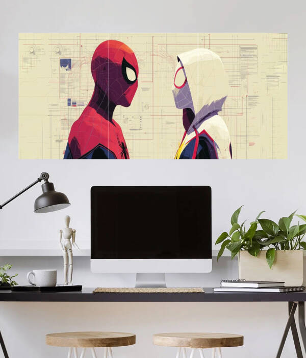 Spider-Man Meets Spider-Gwen Wall Poster | Super Hero Poster | 3 Piece set Poster