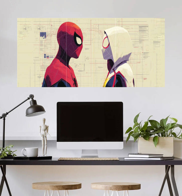 Spider-Man Meets Spider-Gwen Wall Poster | Super Hero Poster | 3 Piece set Poster