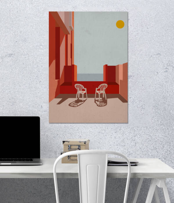 Retro Summer Balcony Wall Poster | Aesthetic Poster | Single Poster