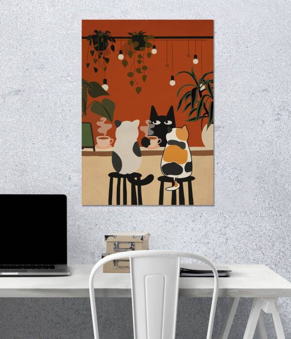 Coffee Cats Wall Poster | Aesthetic Poster | Single Poster
