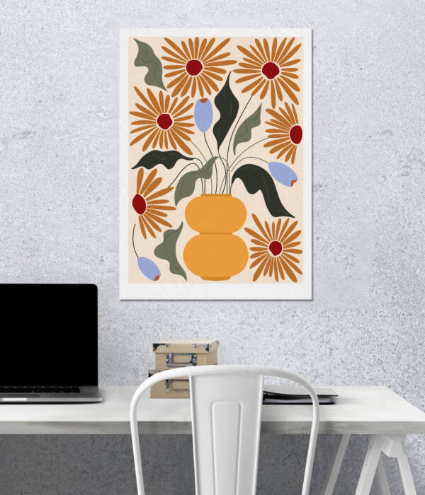 Floral Vase Wall Poster | Aesthetic Poster | Single Poster