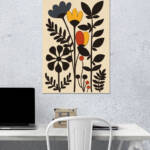 Retro Botanicals – Mid-Century Modern Floral Wall Poster | Aesthetic Poster | Single Poster