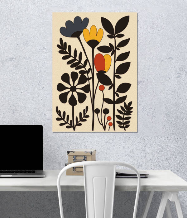 Retro Botanicals – Mid-Century Modern Floral Wall Poster | Aesthetic Poster | Single Poster